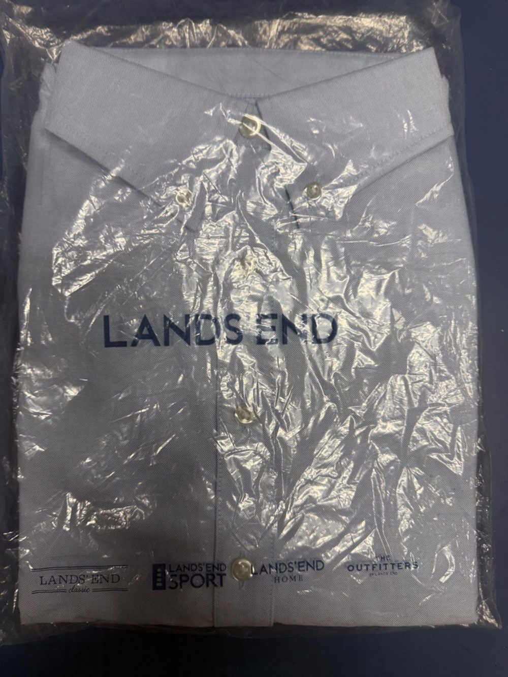 Lands' End Men's Light Blue Button-Down Shirt